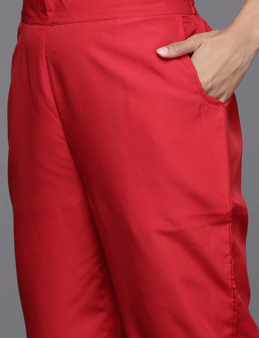 Libas Cream Woven Design Silk Blend Straight Kurta With Trousers & Dupatta