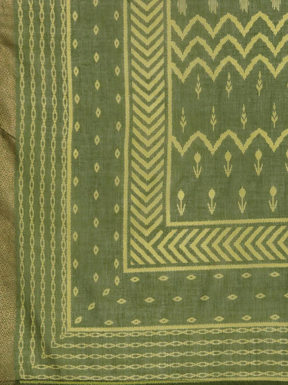 Libas Green Printed Cotton Straight Suit With Dupatta