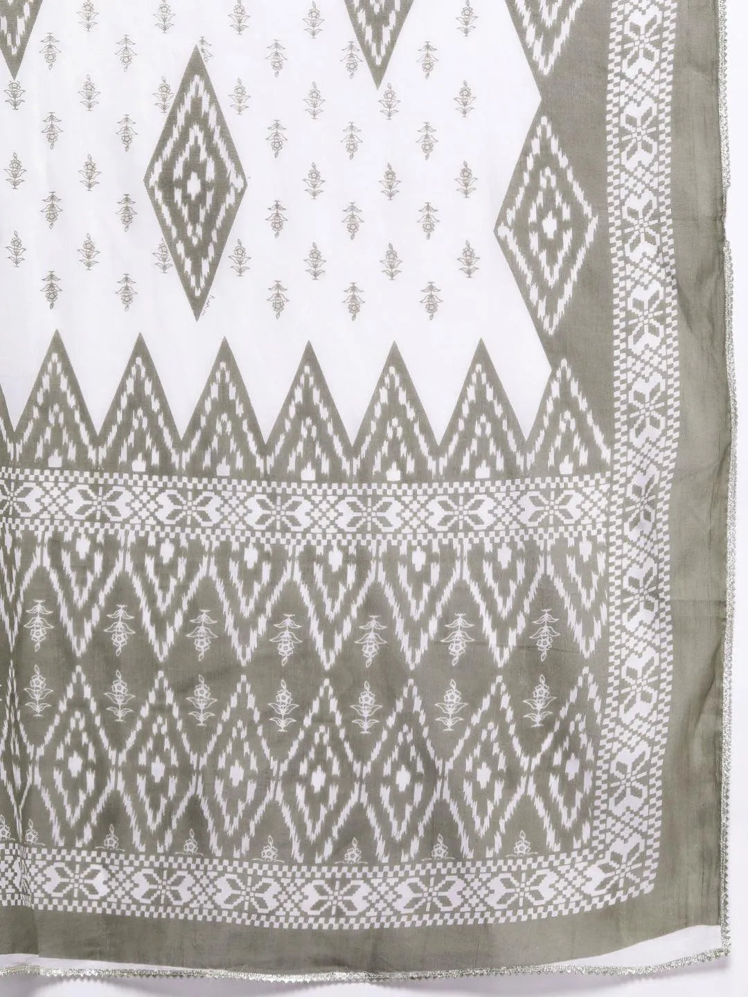 Libas Grey Printed Cotton Straight Suit With Dupatta