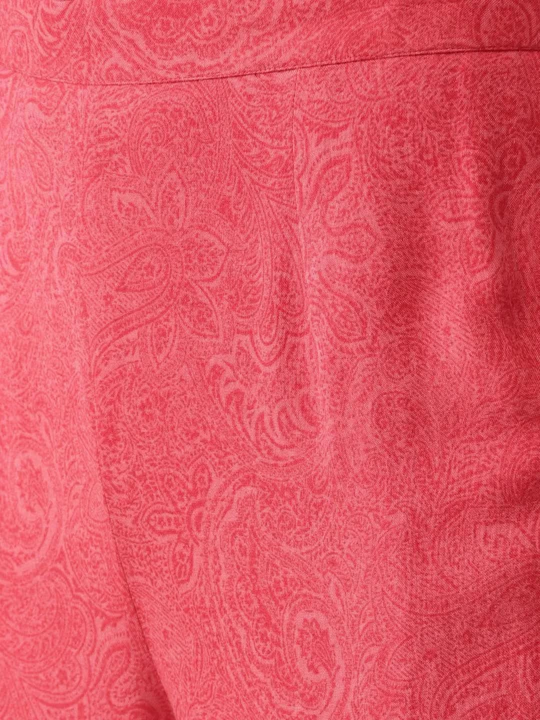 Libas Multicoloured Printed Rayon A-Line Kurta With Palazzos