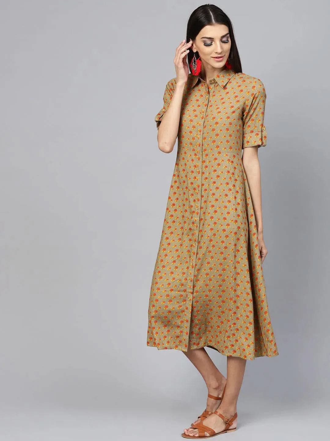 Libas Multicoloured Printed Rayon Dress