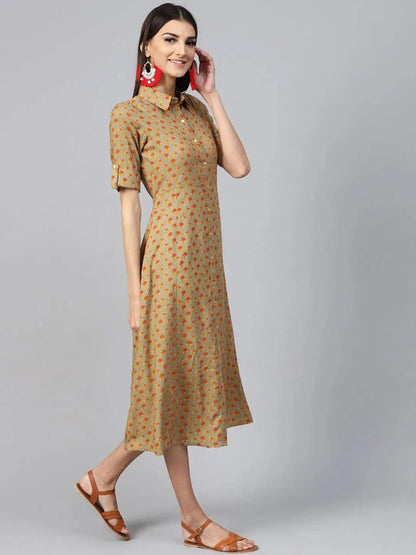 Libas Multicoloured Printed Rayon Dress