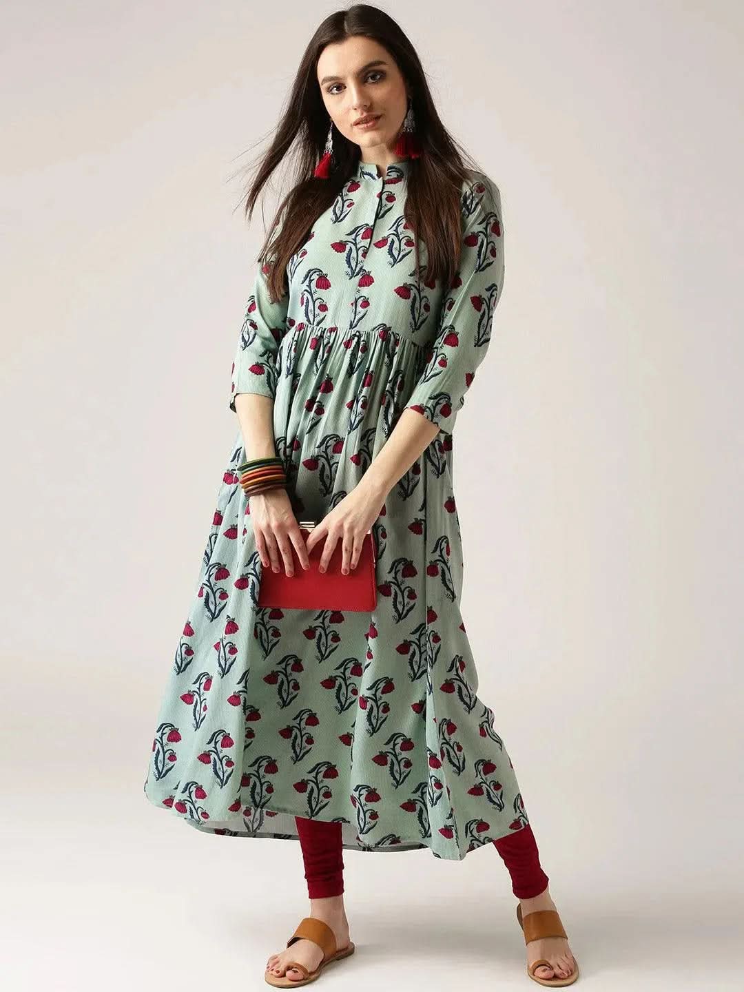 Libas Multicoloured Printed Rayon Kurta