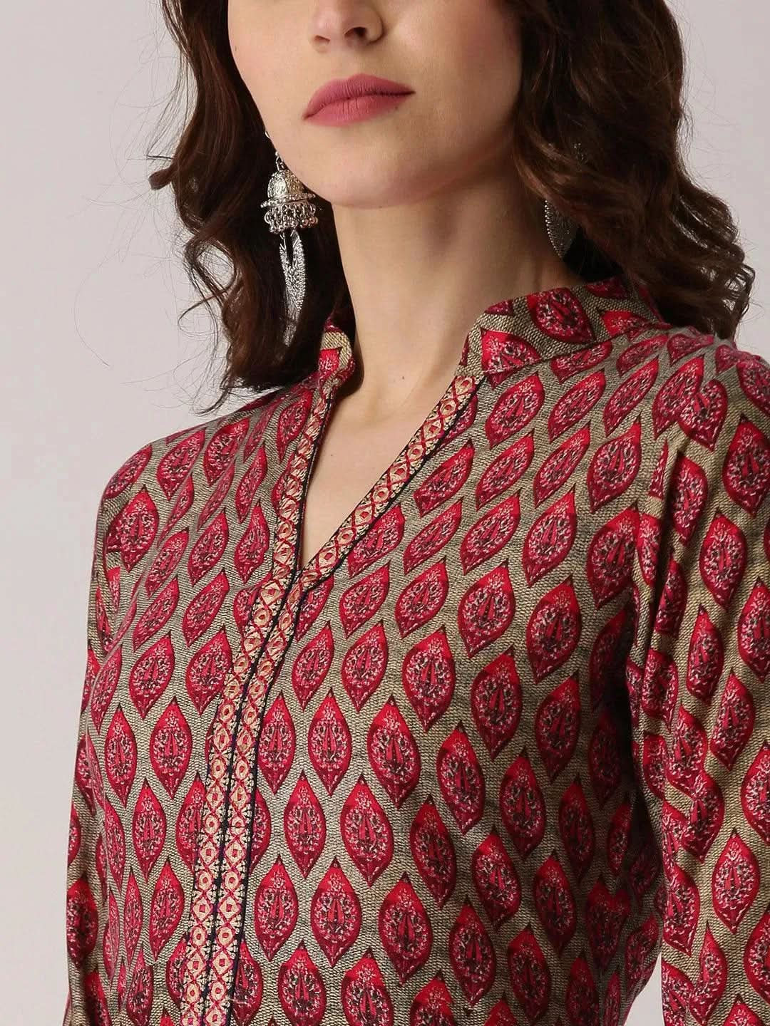 Libas Multicoloured Printed Rayon Kurta