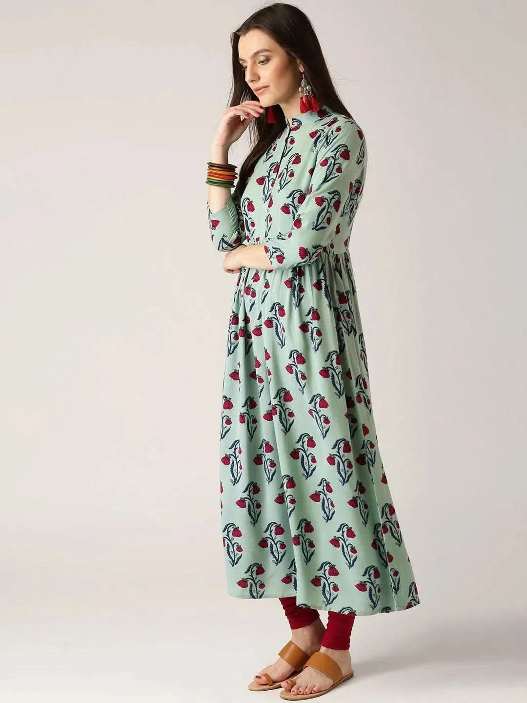 Libas Multicoloured Printed Rayon Kurta
