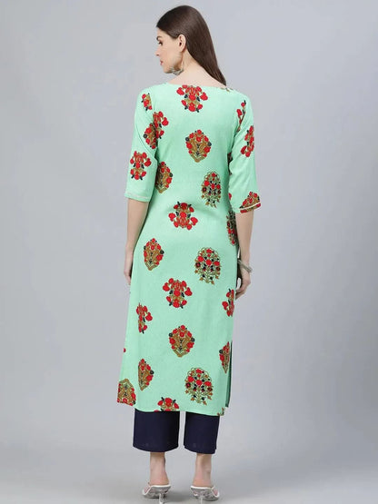 Libas Multicoloured Printed Rayon Kurta