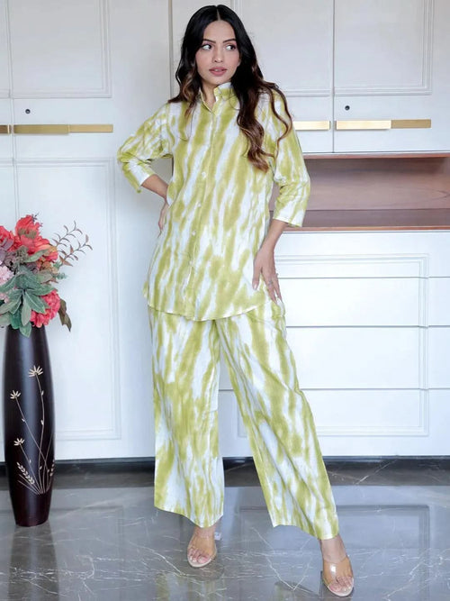 Libas Olive Printed Cotton Night Suit