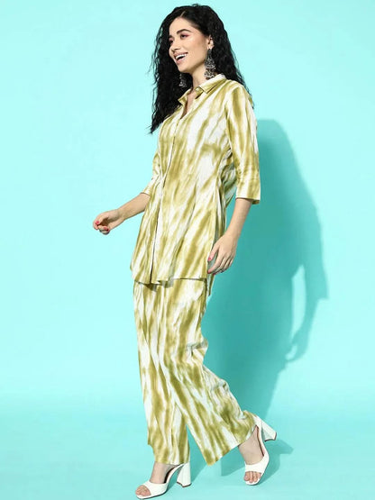 Libas Olive Printed Cotton Night Suit