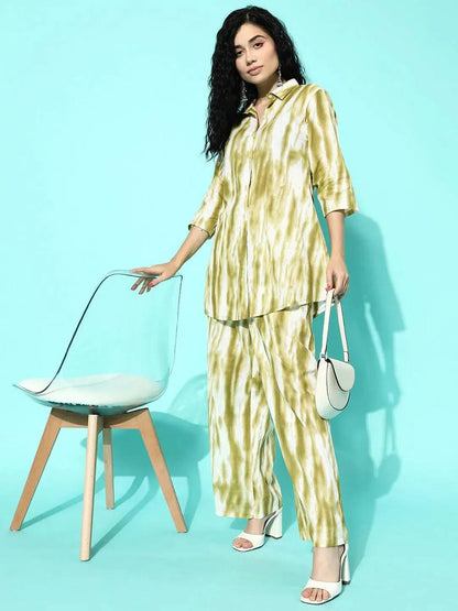 Libas Olive Printed Cotton Night Suit