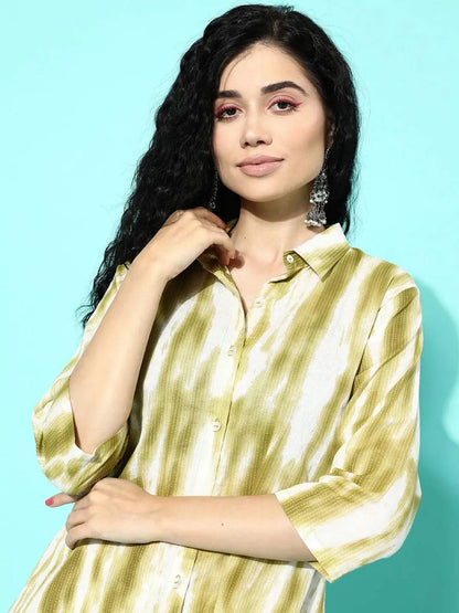 Libas Olive Printed Cotton Night Suit