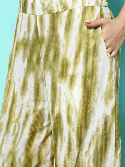 Libas Olive Printed Cotton Night Suit
