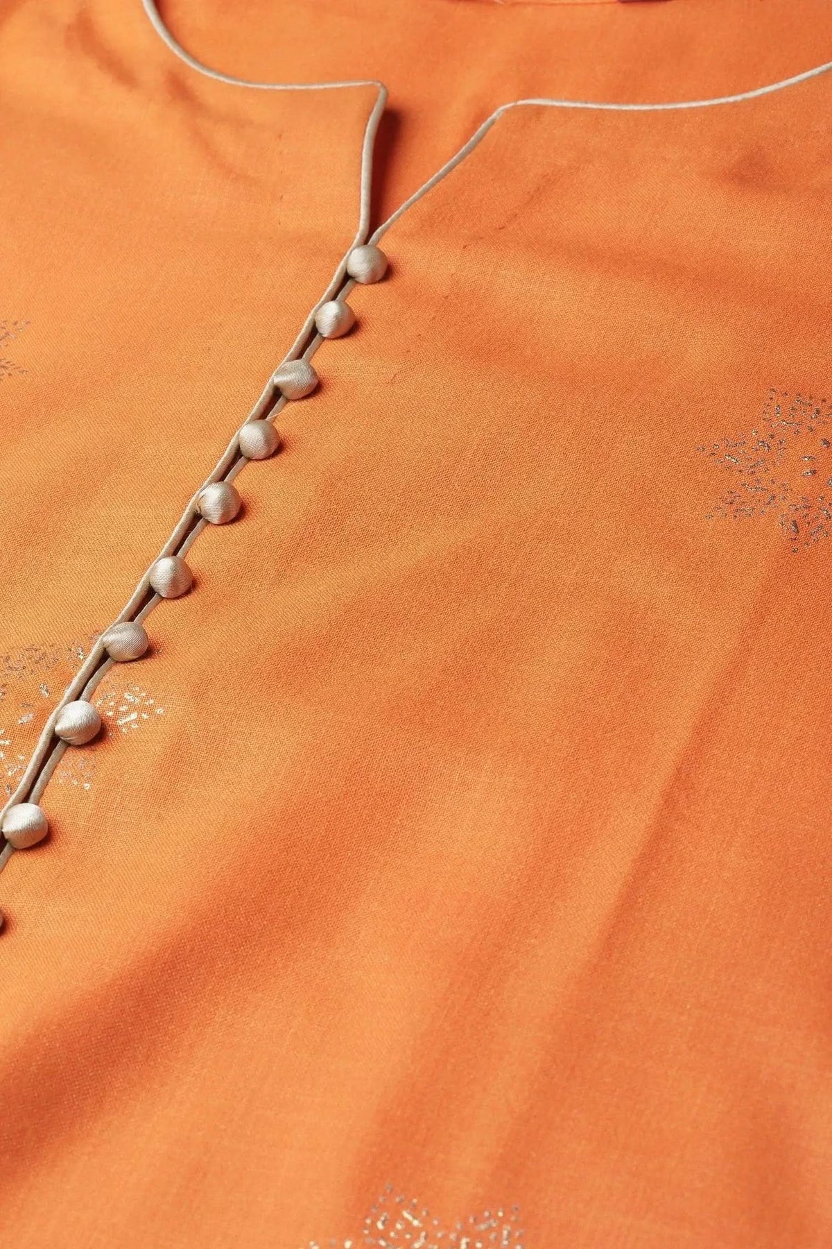 Libas Orange Printed Cotton Kurta