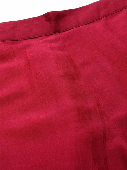 Libas Pink Solid Silk Trousers